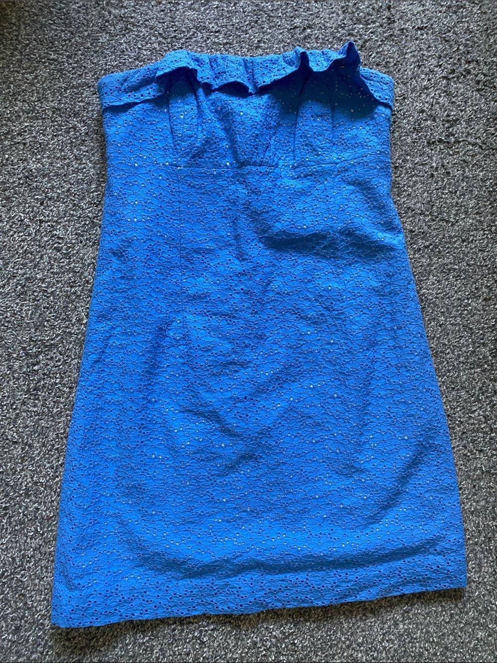 Lilly Pulitzer Strapless Eyelet Dress in Blue